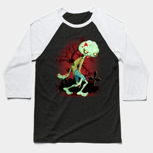 Zombie Creepy Monster Cartoon Baseball T-Shirt